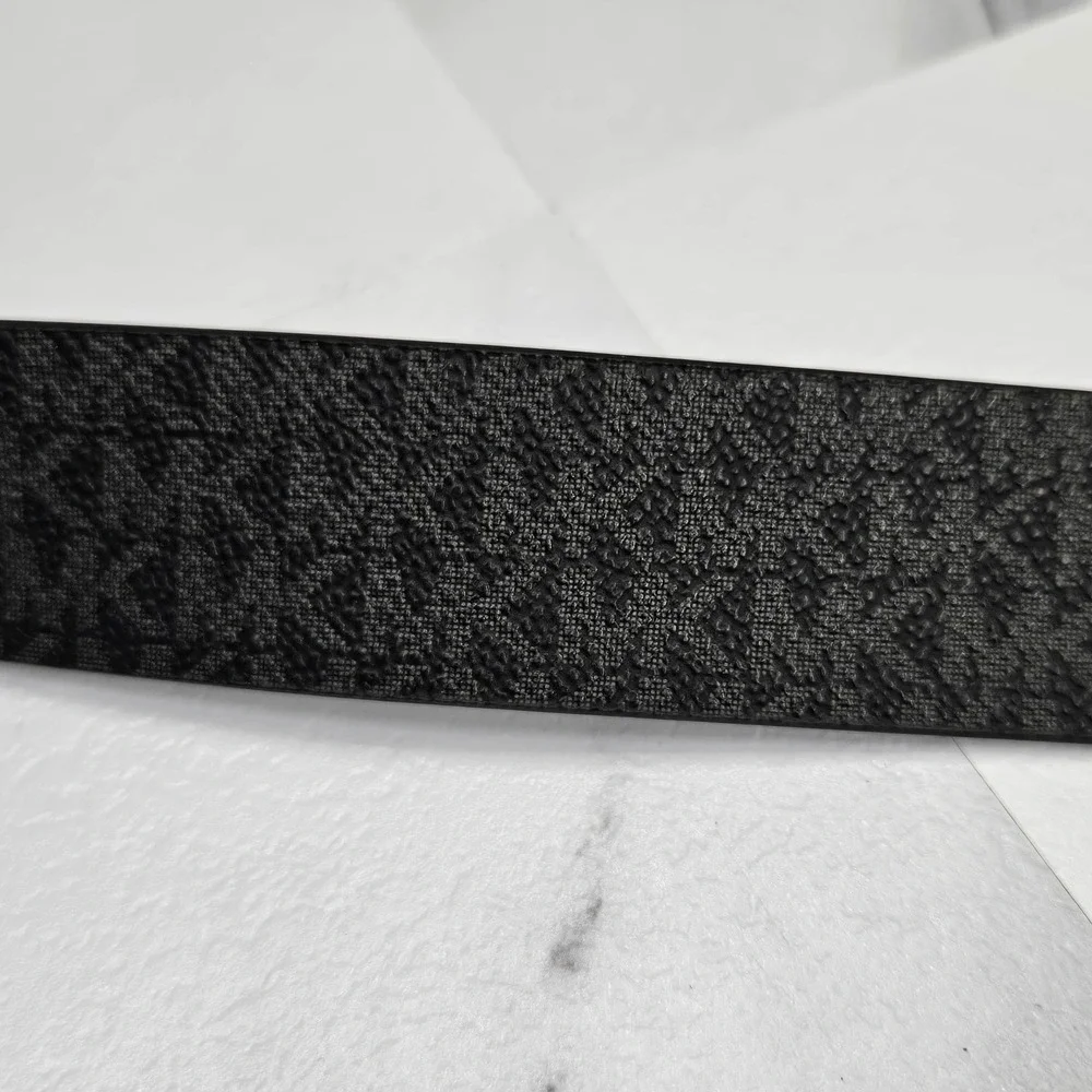 Michael Kors Reversible Twist Belt MK Logo Brown Black Gold XL 551342